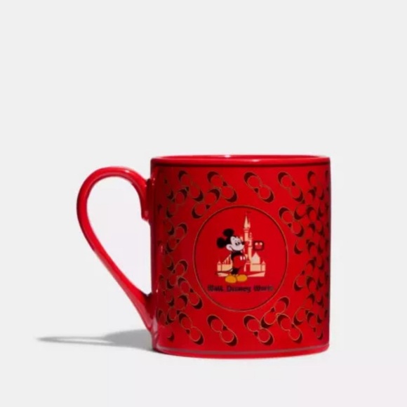 Disney X Coach Mug CUP ELECTRIC RED - Picture 1 of 5